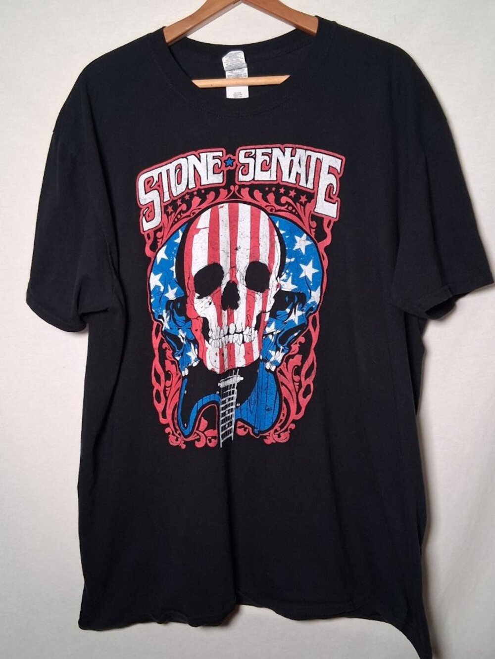 Stone Senate Band Shirt 2XL Black American Flag Skull Southern Rock Music Guitar - Picture 2 of 10